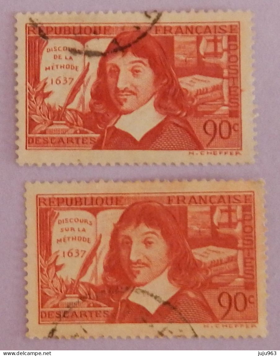 FRANCE YT 341/342 OBLITÉRÉS "RENE DESCARTES" ANNÉE 1937 - Usados