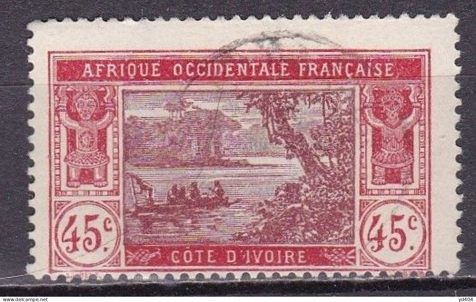 CF-CI-06C – FRENCH COLONIES – IVORY COAST – 1934 – EBRIE LAGOON – SG # 68 USED 23 € - Used Stamps