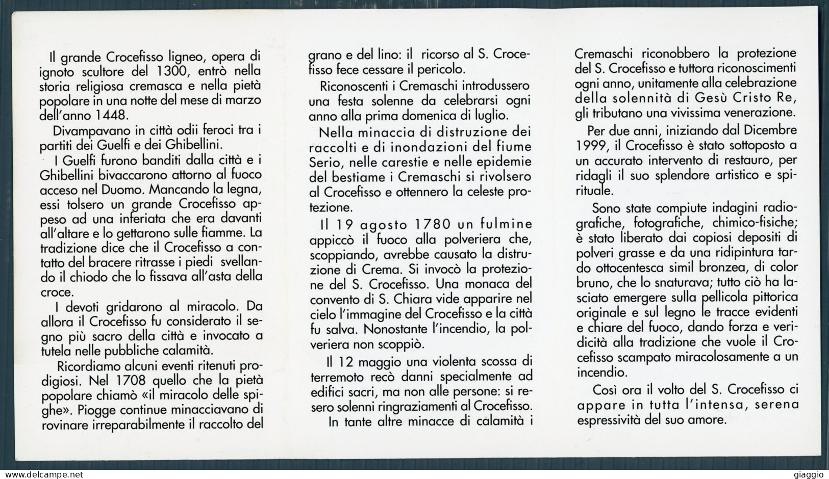 °°° Santino N. 8656 - L'antico E Venerato Crocefisso Della Cattedrale °°° - Religion & Esotericism