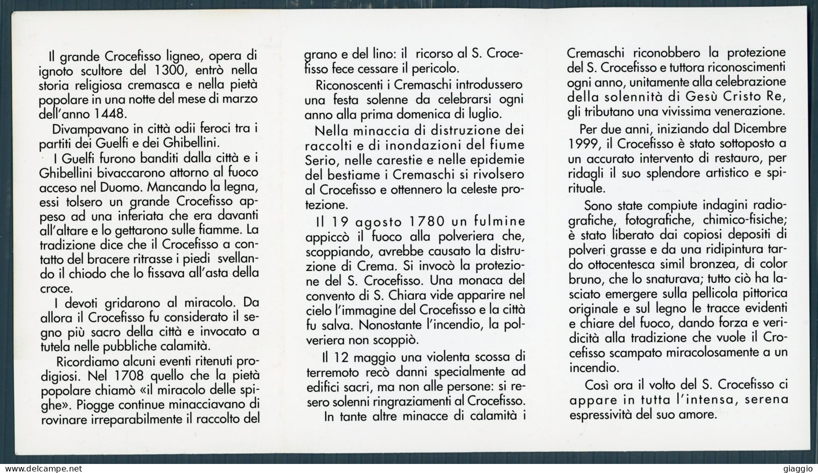 °°° Santino N. 8656 - L'antico E Venerato Crocefisso Della Cattedrale °°° - Godsdienst & Esoterisme