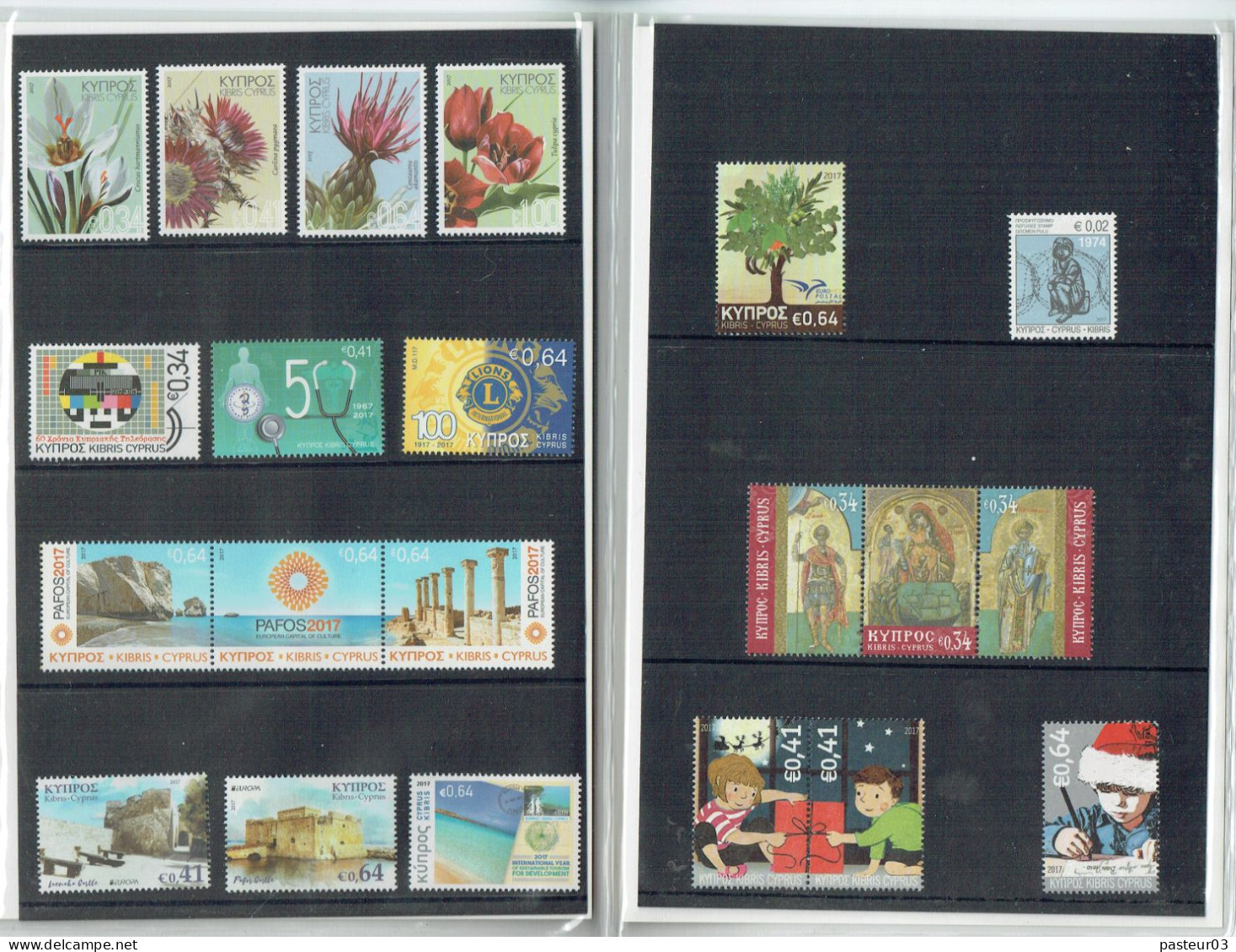 Emissions De 2017 Chypre Présenté Dans Joli Document 21 Timbres Thématiques Lions Club Monuments Enfance Religieux - Unused Stamps