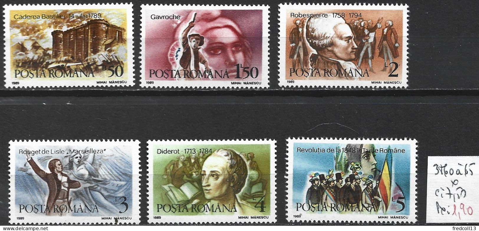 ROUMANIE 3860 à 65 * Côte 7.50 € - Unused Stamps