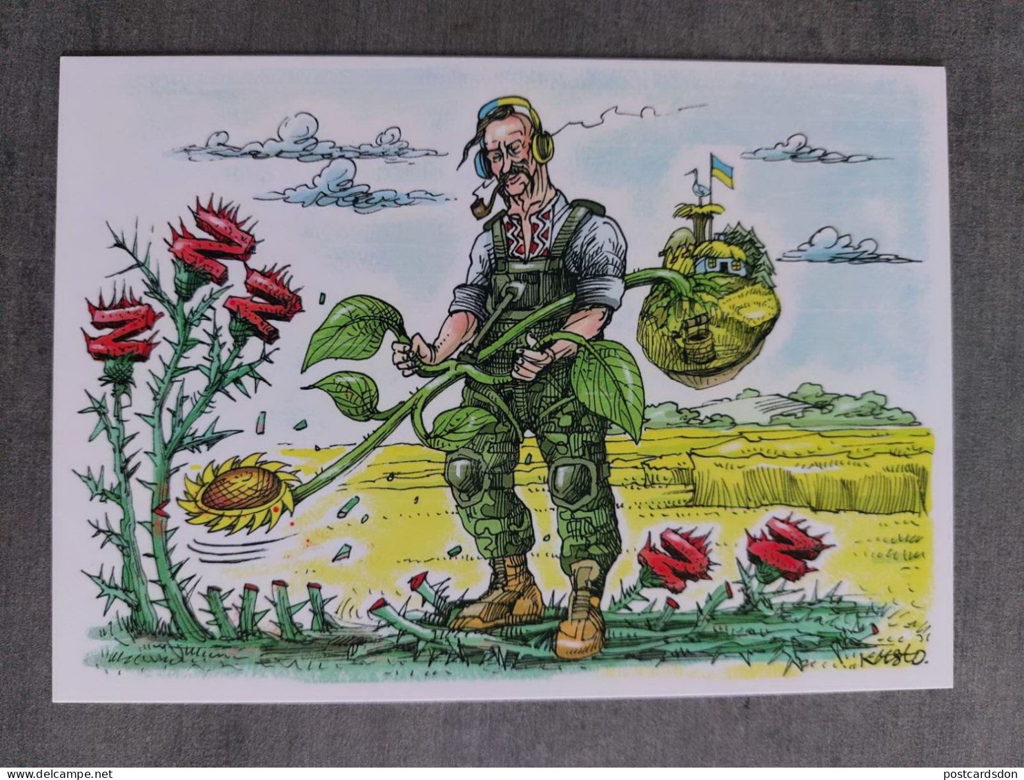Ukraine Vc Russia.  2022 War In Ukraine - Satirical Illustration By Kustovskuyi - Sunflower - Satirische