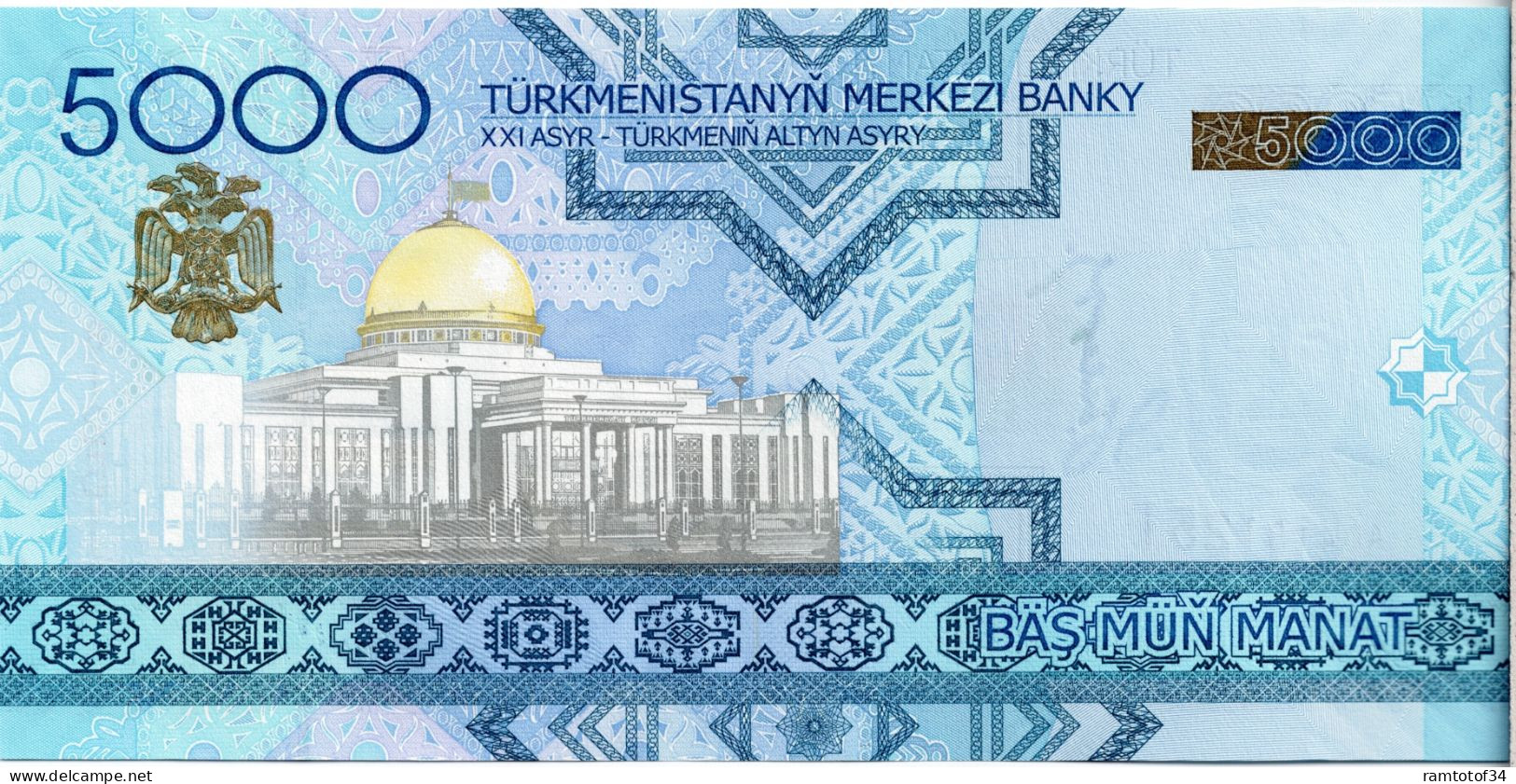 Turkménistan - 5000 Manat 2005 UNC - Turkmenistán