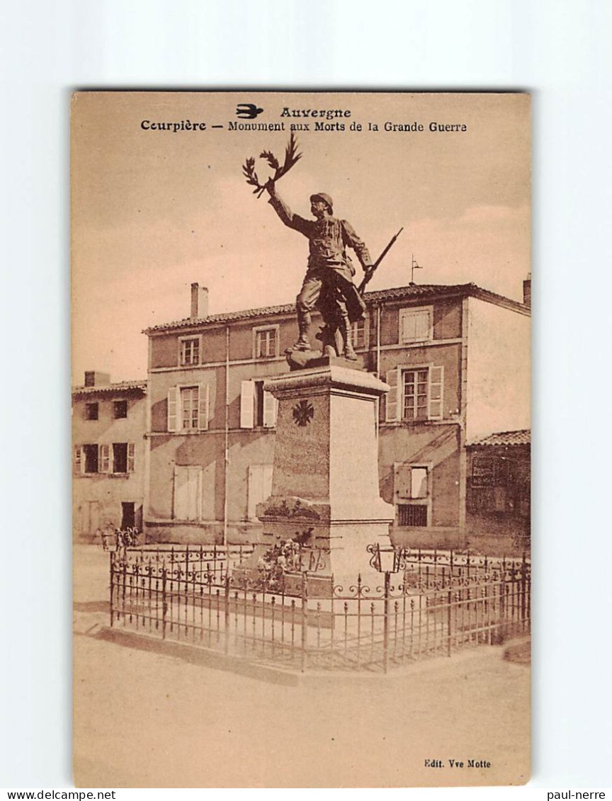 COURPIERE : Monument Aux Morts De La Grande Guerre - état - Courpiere