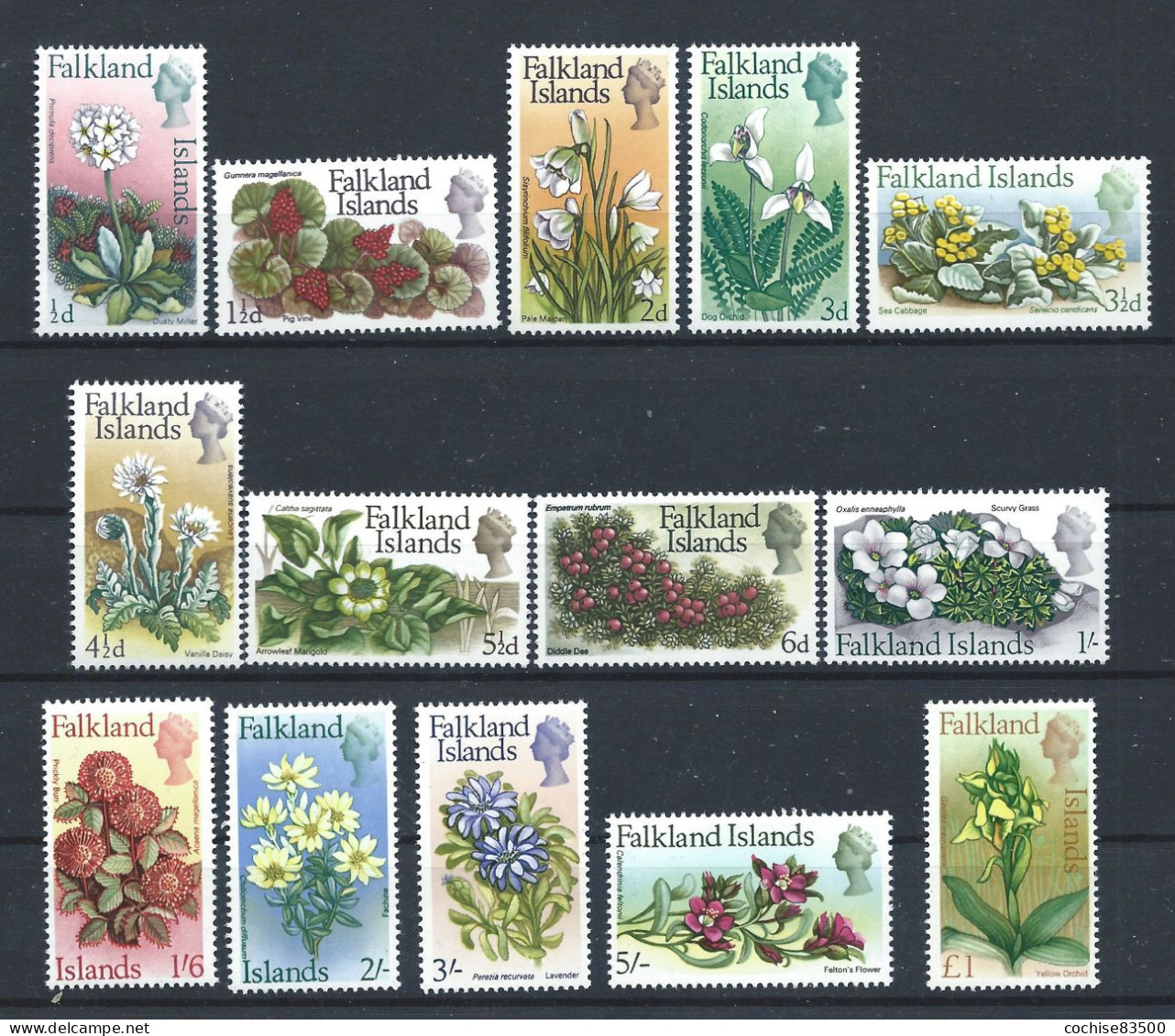 Falkland N°160/73** (MNH) 1968 - Fleurs Divers - Falklandeilanden