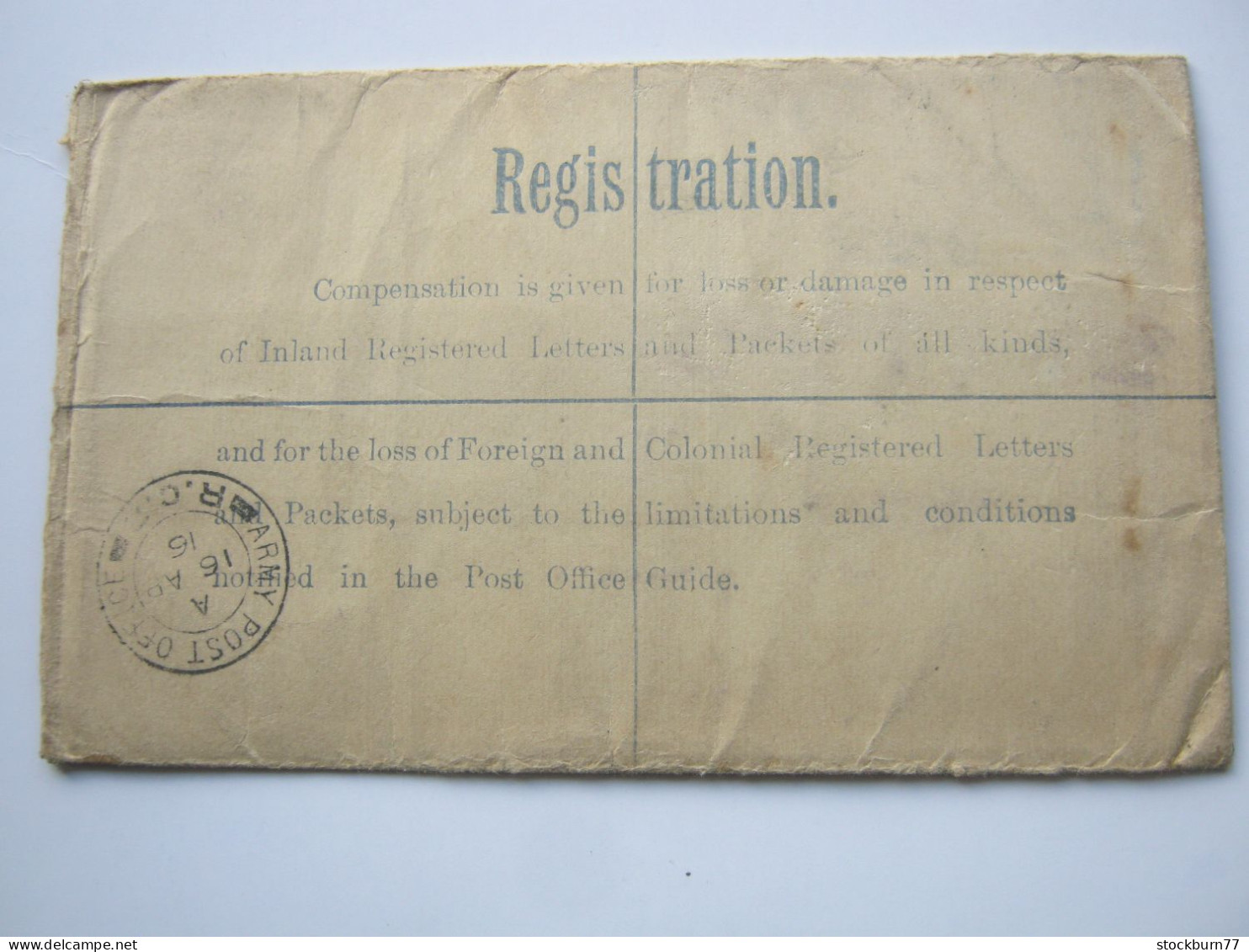 1916 , FIELD - POST - OFFICE   3 , Registered Letter With Censorship - Covers & Documents