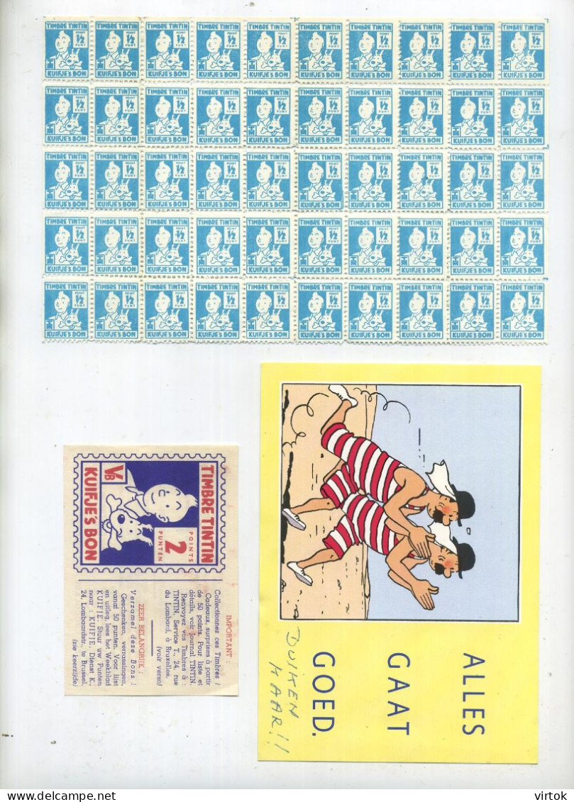 TINTIN -  KUIFJE :    3  Items ( CPA - Timbres Points ) - Fumetti