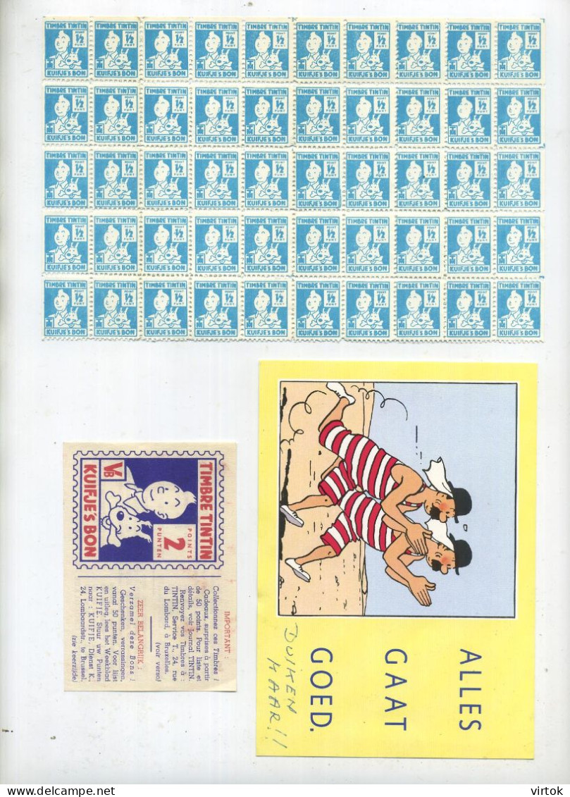 TINTIN -  KUIFJE :    3  Items ( CPA - Timbres Points ) - Bandes Dessinées