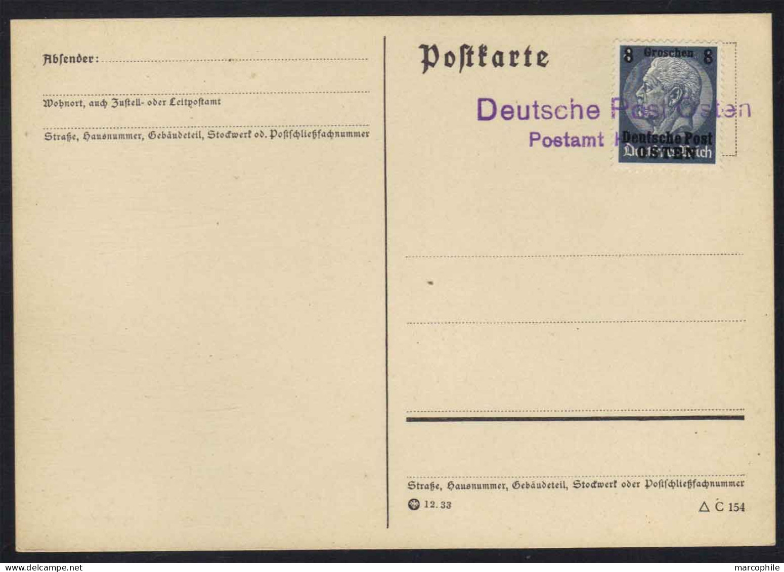 POLOGNE - III REICH - KOZIENICE / 1939 - 8 G./4 PF SUR CARTE POSTALE (ref CM89) - Gouvernement Général