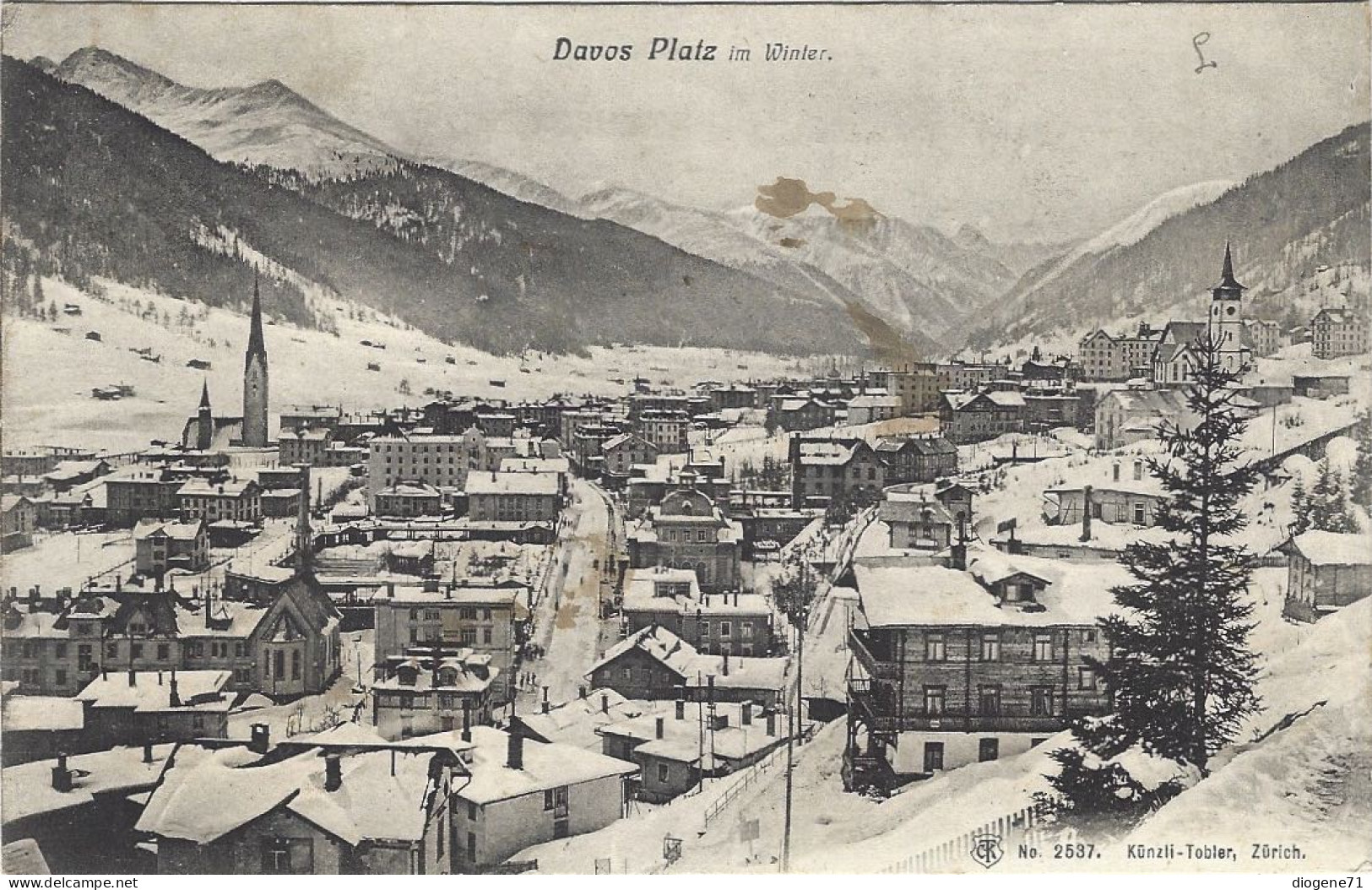 Davos Platz Im Winter 1908 Künzli-Tobler Selten - Davos