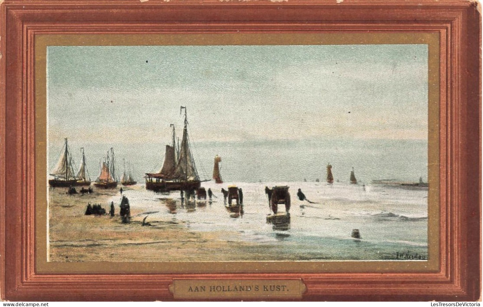 PAYS-BAS - Aan Holland's Rust - Vue Sur La Mer - Des Bateaux - Dans Un Cadre De Tableau - Carte Postale Ancienne - Hoek Van Holland