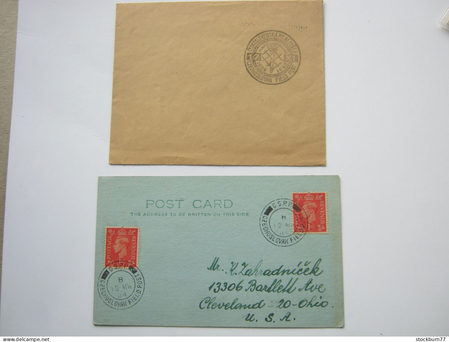 1944 , Tschechoslowakei , Field Post In Grossbritannien , Cover And Card - Lettres & Documents