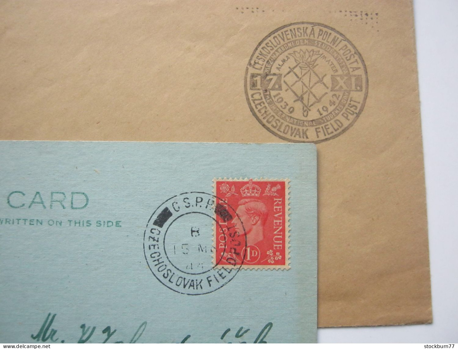 1944 , Tschechoslowakei , Field Post In Grossbritannien , Cover And Card - Lettres & Documents