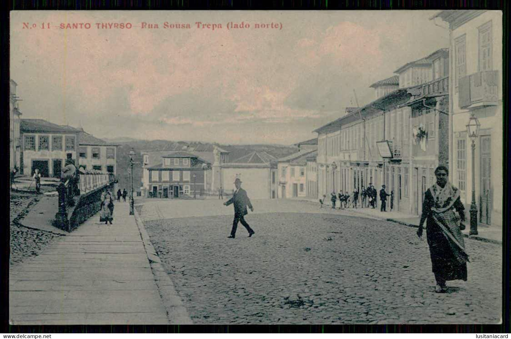 SANTO TIRSO - Santo Thyrso - Rua Sousa Trepa (lado Norte) (Ed. Da Livraria De José Cardos Santarem Nº 11) Carte Postale - Porto