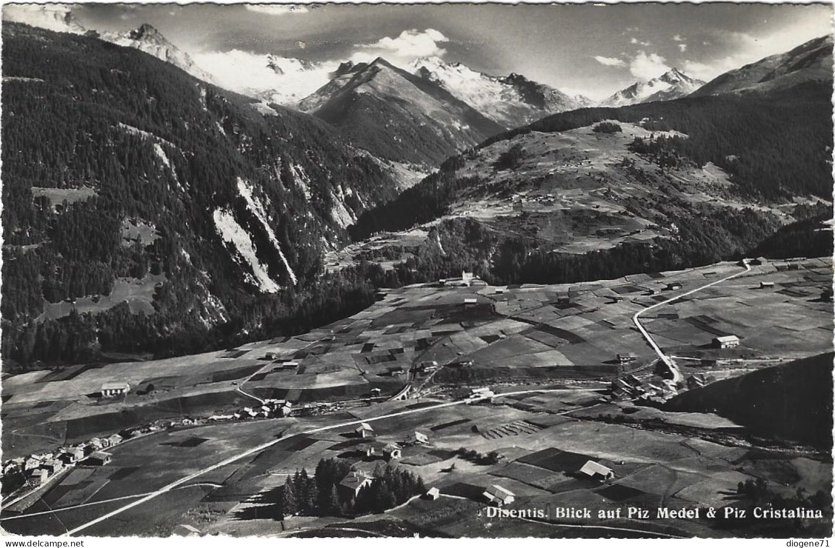 Disentis Blick Auf Piz Medel & Piz Cristalina 1953 Selten - Disentis/Mustér