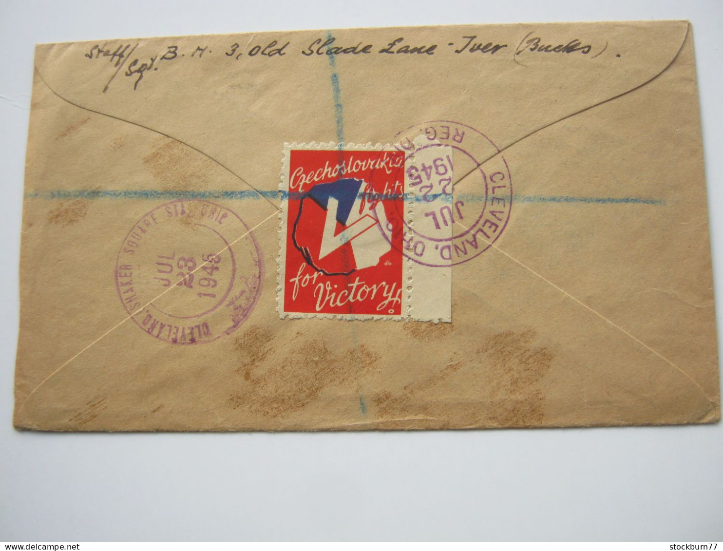 1940 , Tschechoslowakei , Field Post In Grossbritannien , Cover To USA With Vignette - Briefe U. Dokumente