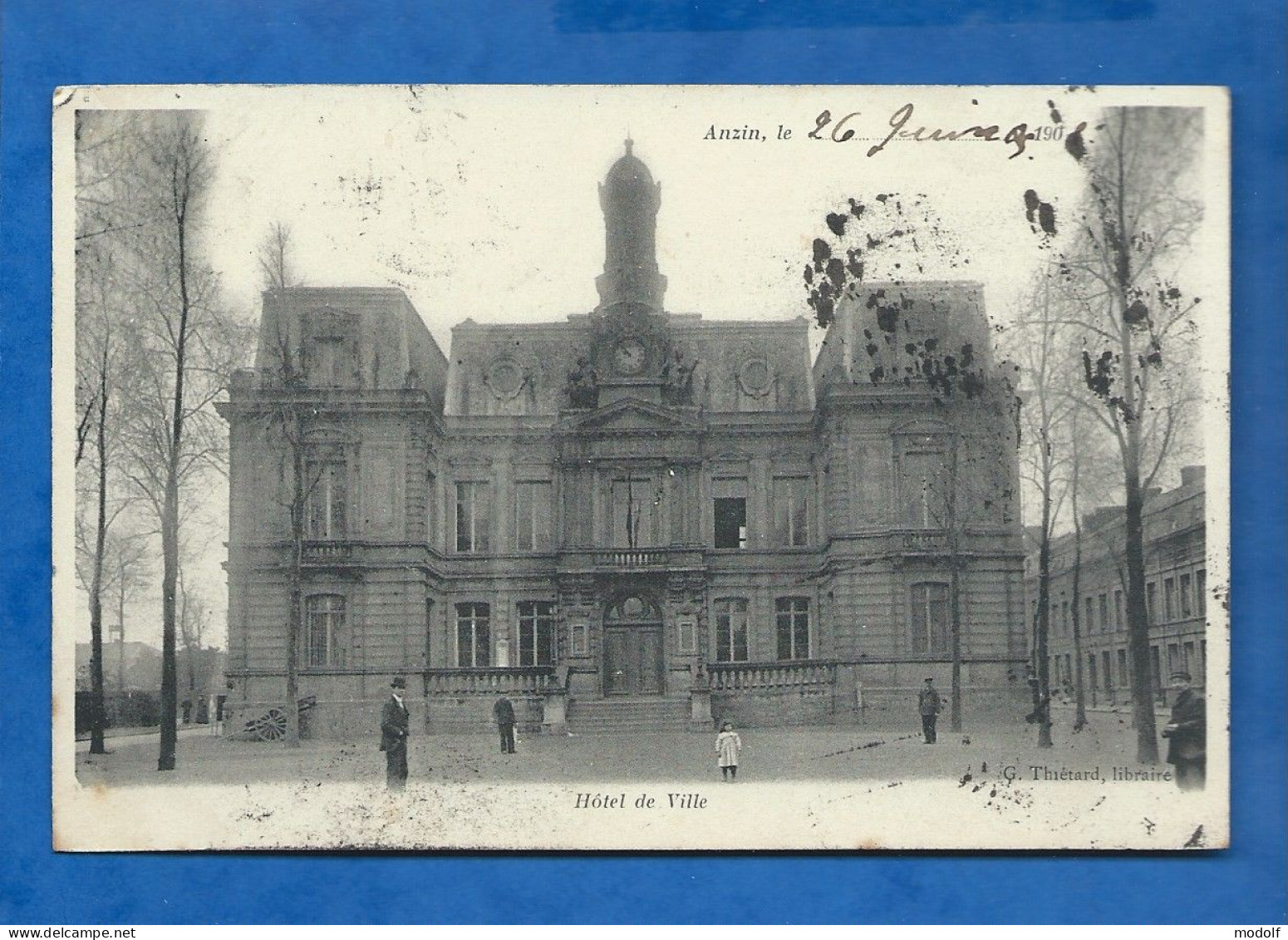 CPA - 59 - Anzin - Hôtel De Ville - Animée - Circulée En 1905 - Anzin