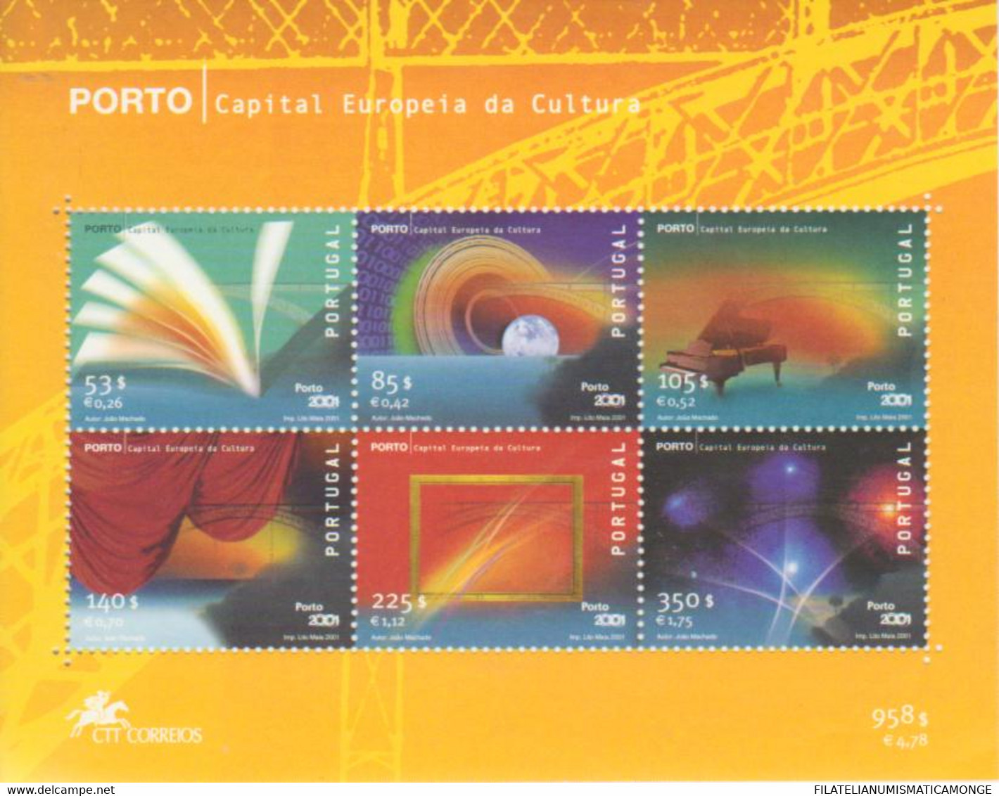 Portugal 2001 Hojas Bloque 174 **/MNH Porto - Capital Europea De La Cultura. - Unused Stamps
