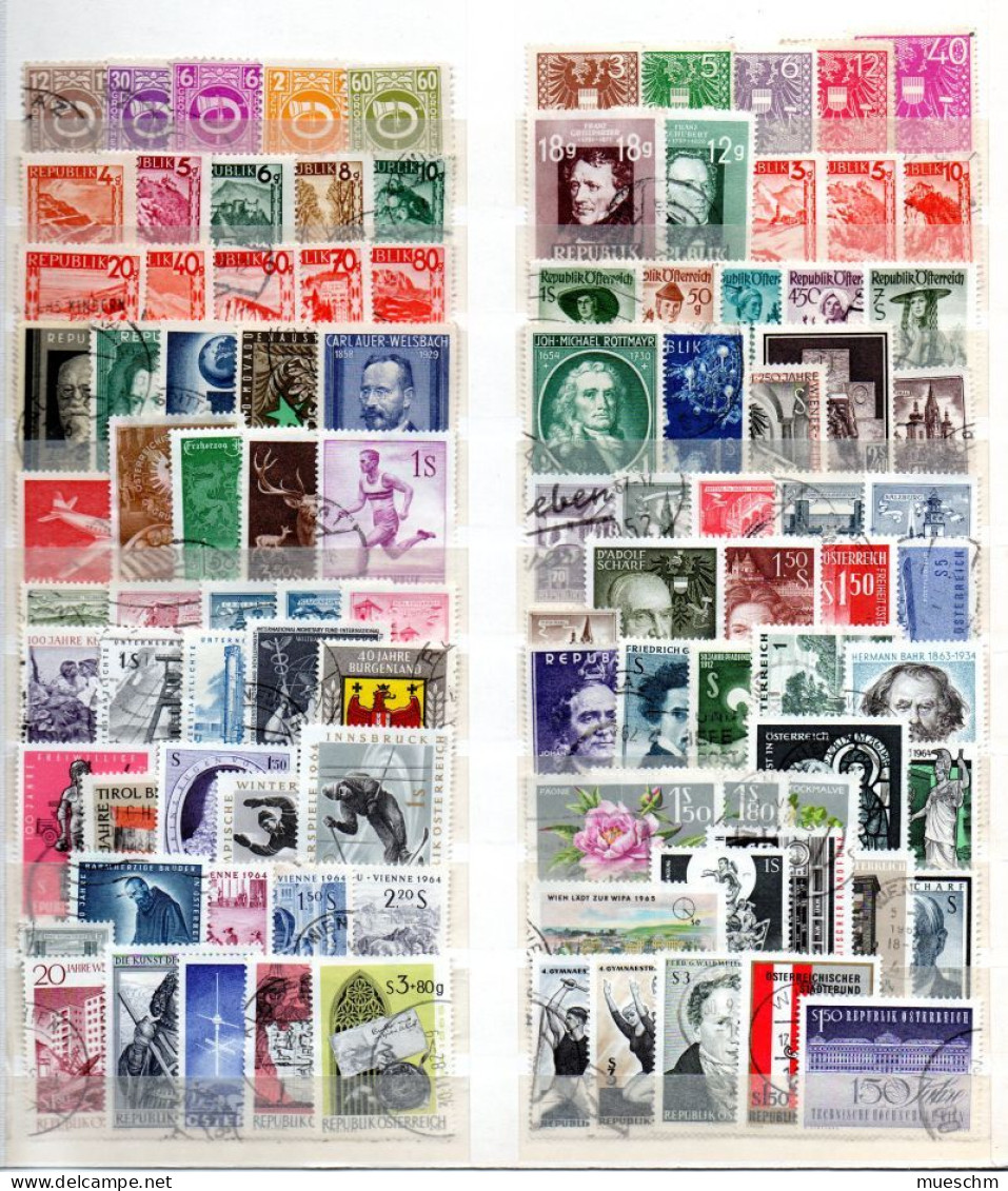 Österreich, Kleine Sammlung 1945-1965, Meist Gestempelt (19420E) - Sammlungen