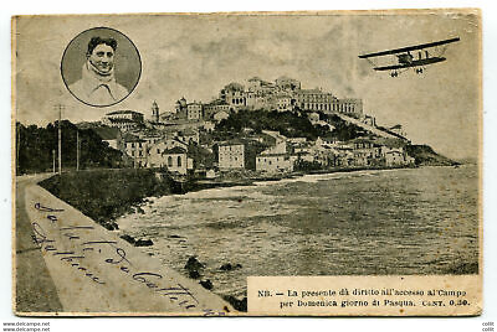 Porto Maurizio - Cartolina Ricordo Con Ritratto Del Pilota - Poststempel (Flugzeuge)