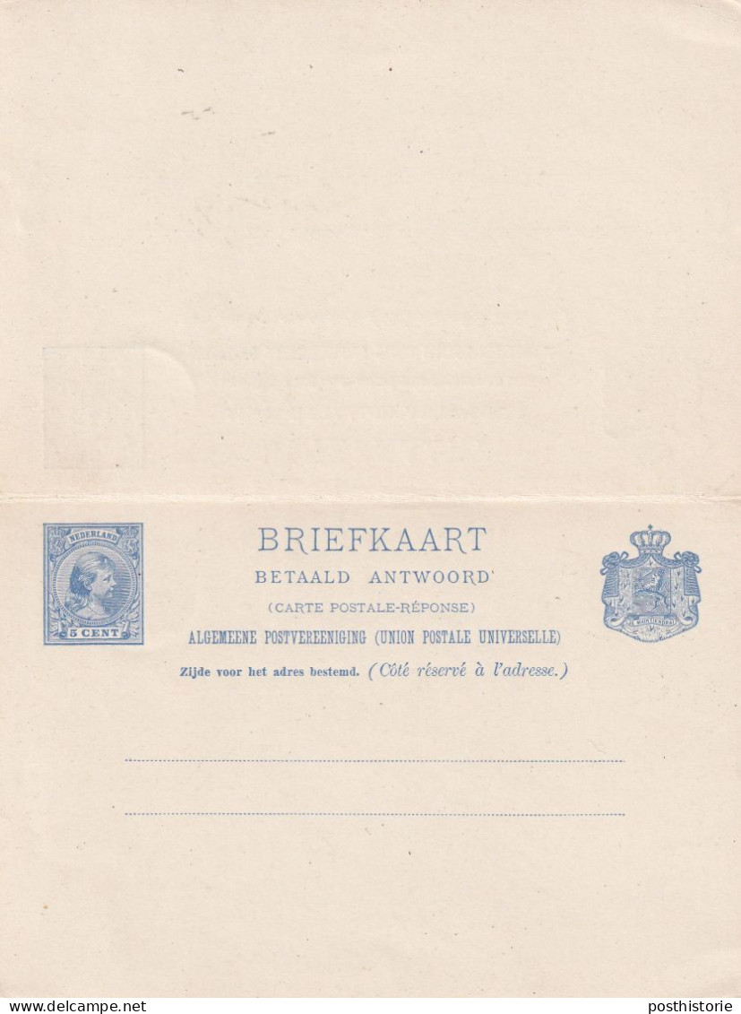 Dubbele Briefkaart 7 Sep 1895 Rotterdam (kleinrond) Naar Chemnitz - Poststempel