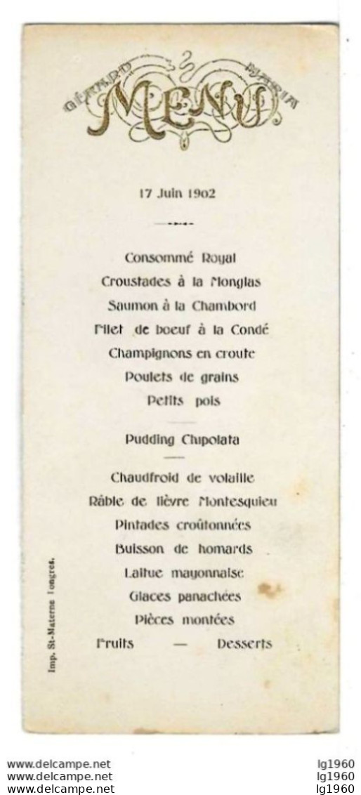 LOT DE 35 MENUS - 1895 - 1937