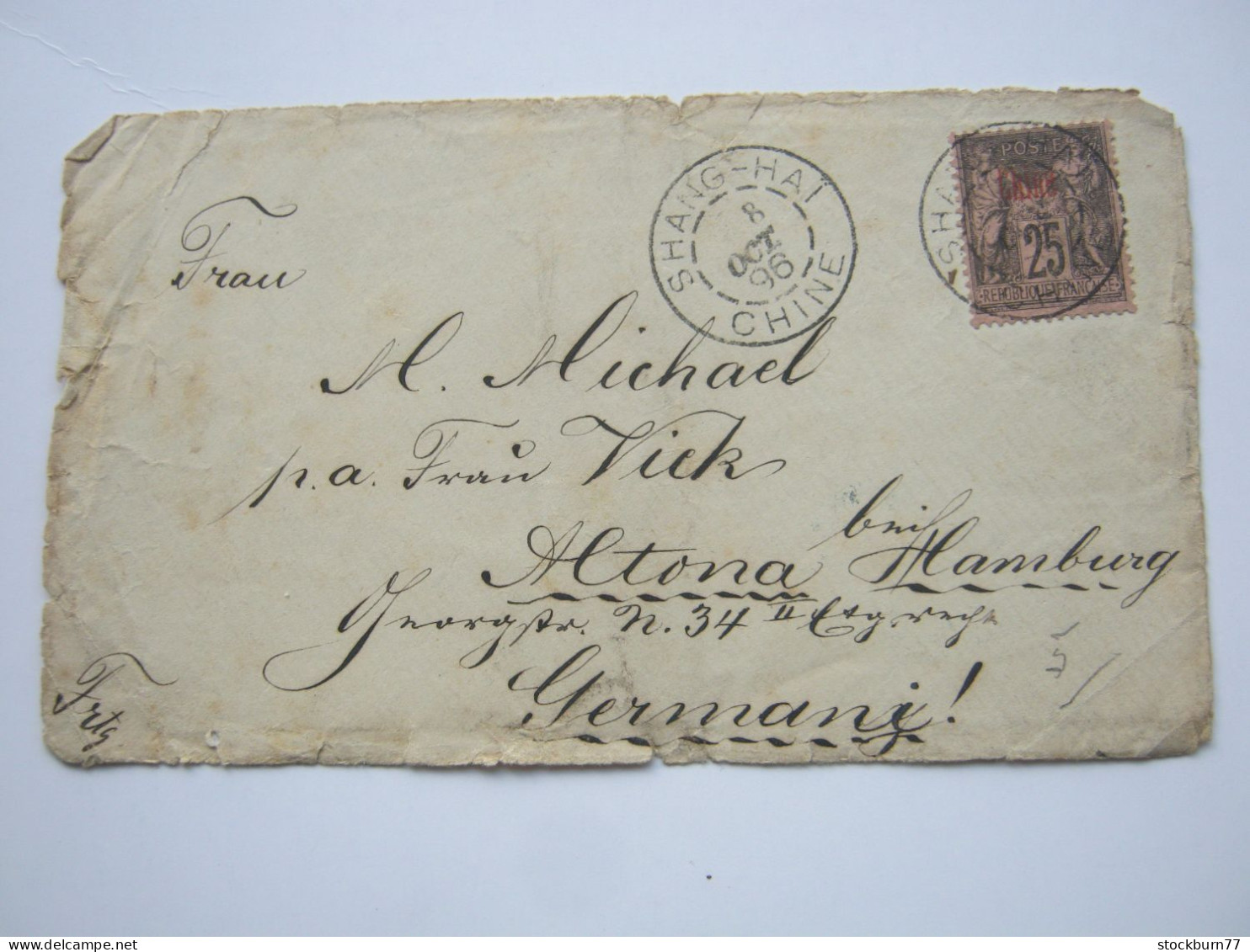 1896 , SHANGHAI , Cover - FRONT Only ! - Lettres & Documents