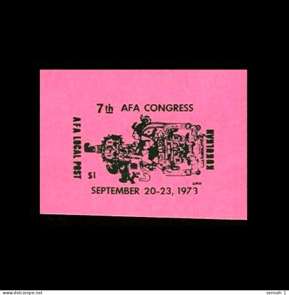 USA: Vignette / Cinderella 'Maya Kukulkan [snake] – 7th AFA Congress [aerophilately], Mexico City Local Post, 1973', ** - Astrologie