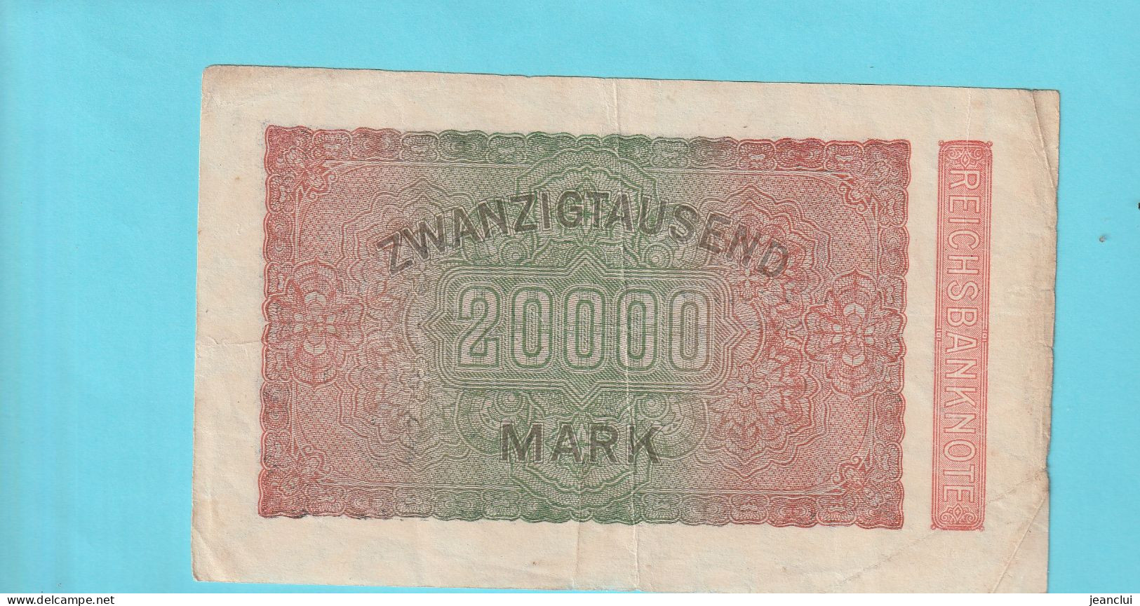 REICHSBANKNOTE . 20.000 MARK  .  20-2-1923 .  N°  645790  .  2 SCANNES - 500 Mark