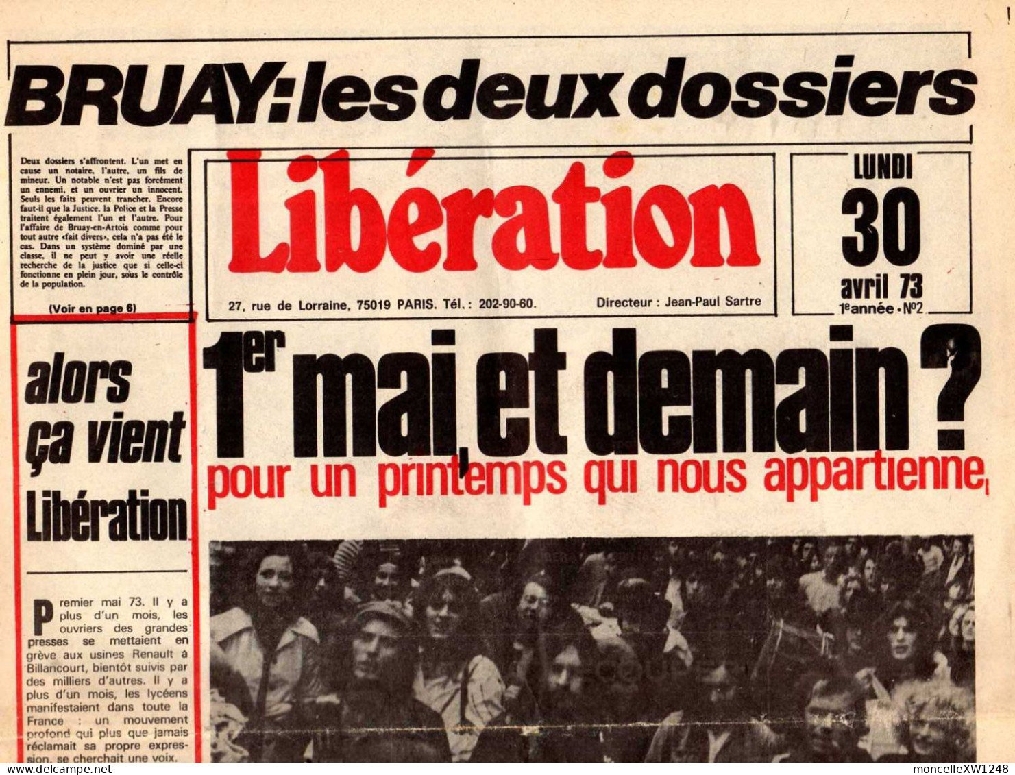 Libération : N°2 Lundi 30 Avril 1973 - 1950 à Nos Jours