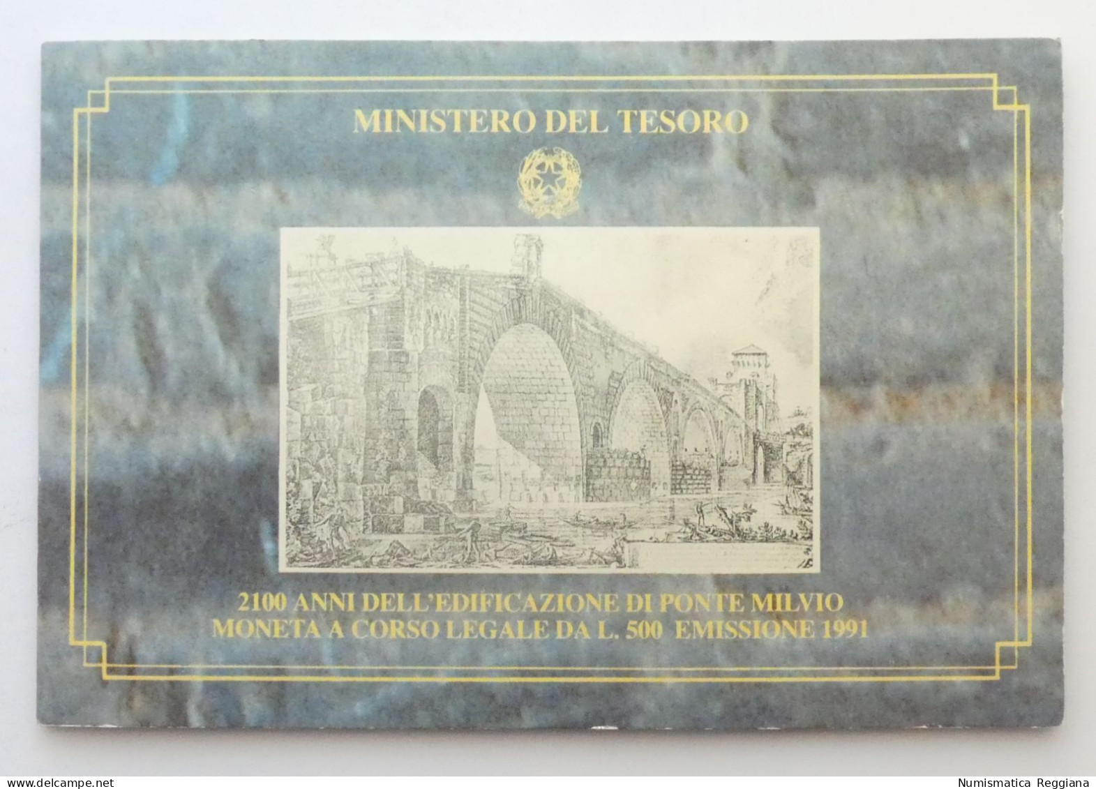 Repubblica Italiana - 500 Lire 1991 Edificazione Ponte Milvio FDC - Jahressets & Polierte Platten