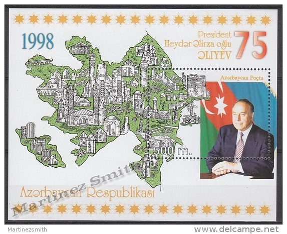 Azerbaidjan - Azerbaijan - Azerbaycan 1998 Yvert BF 41, 75th Ann. President Heydar Aliev - MNH - Azerbaïdjan