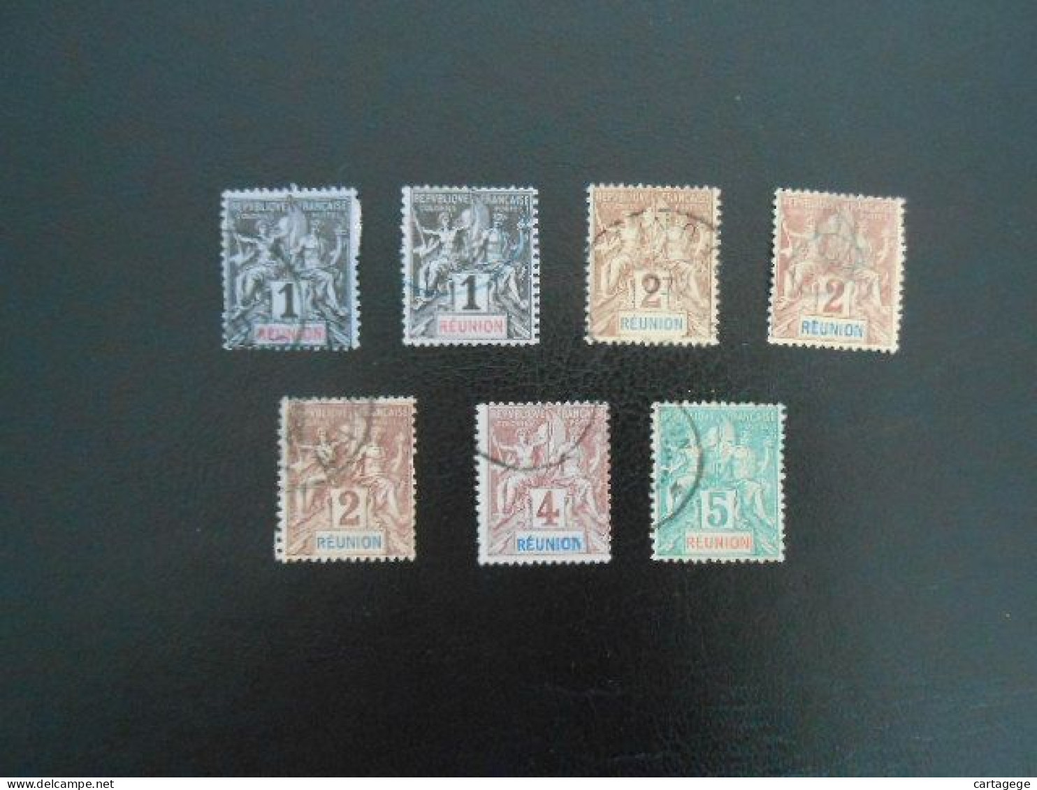 REUNION YT 32/35  ALLEGORIE 1, 2, 4 Et 5c. LOT De 7 TIMBRES - Gebruikt