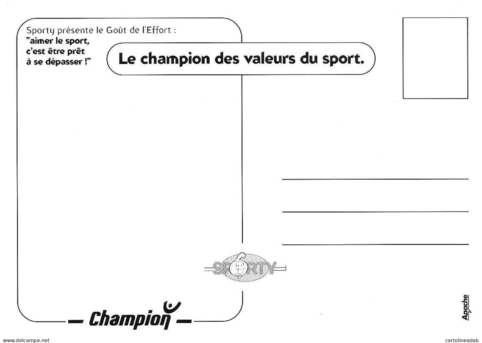 [MD9115] CPM - SERIE DI 4 CARTOLINE - SPORTY - LE CHAMPION DES VALEUR DU SPORT - PERFETTE - Non Viaggiate - Publicidad