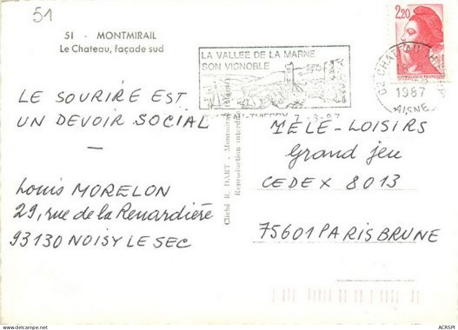 Montmirail Le Chateau Facade Sud  31   (scan Recto-verso)MA2035Bis - Montmirail