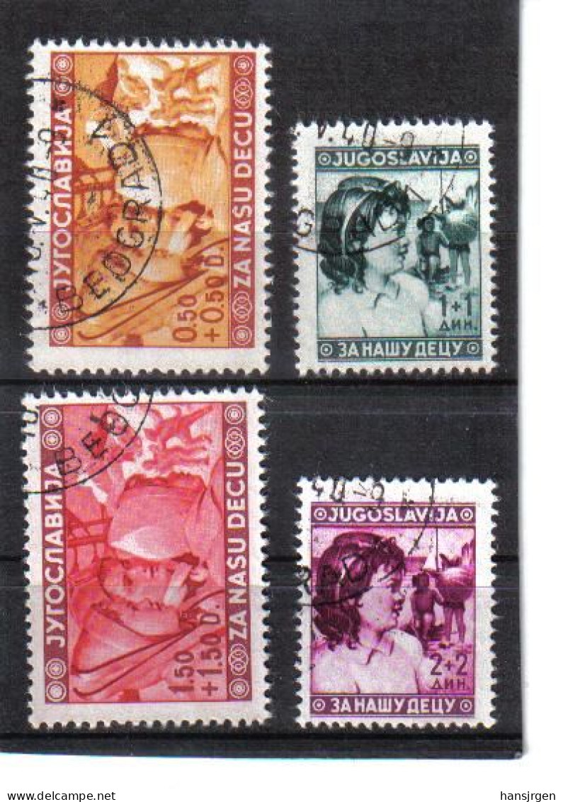 STE1227  JUGOSLAWIEN 1940 MICHL  418/21  Gestempelt ZÄHNUNG Siehe ABBILDUNG - Used Stamps