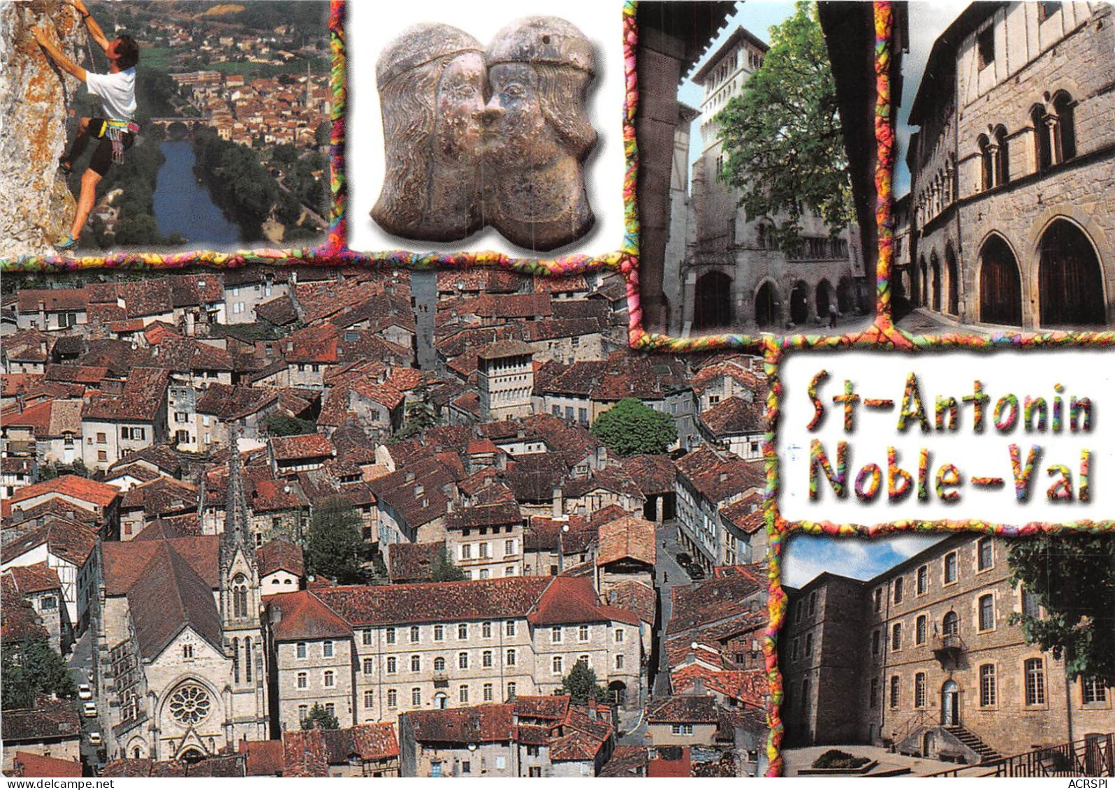 ST ANTONIN NOBLE VAL Cite Medievale Escalade Sur Les Rochers Qui Surplombent Saint Antonin  1(scan Recto-verso) MA2080 - Saint Antonin Noble Val