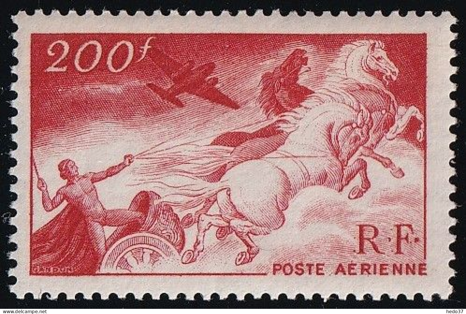 France Poste Aérienne N°19b - Rouge Sang Foncé - Neuf ** Sans Charnière - TB - 1927-1959 Ungebraucht