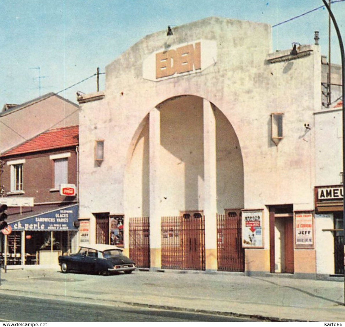 Athis Mons * La Pyramide * Cinéma EDEN Ciné éden * Quartier * Automobile Citroën CITROEN DS Bleue - Athis Mons