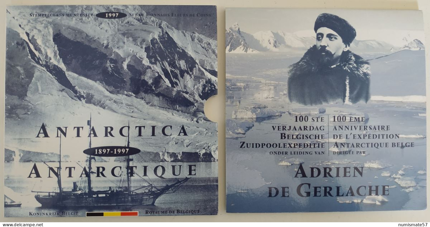 Coffret FDC BELGIQUE - Antartique - Antartica - 1997- 100ème Anniversaire De L'Expédition Belge - Adrien De Gerlache - FDC, BU, BE & Muntencassettes