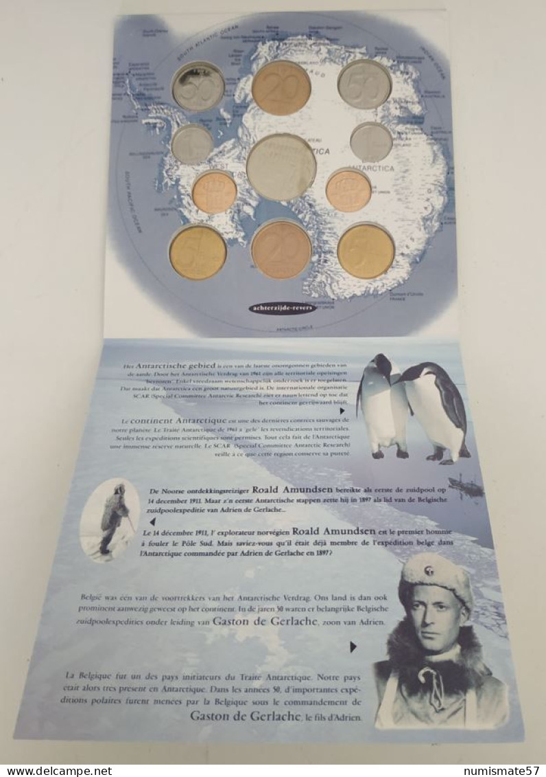 Coffret FDC BELGIQUE - Antartique - Antartica - 1997- 100ème Anniversaire De L'Expédition Belge - Adrien De Gerlache - FDEC, BU, BE & Münzkassetten