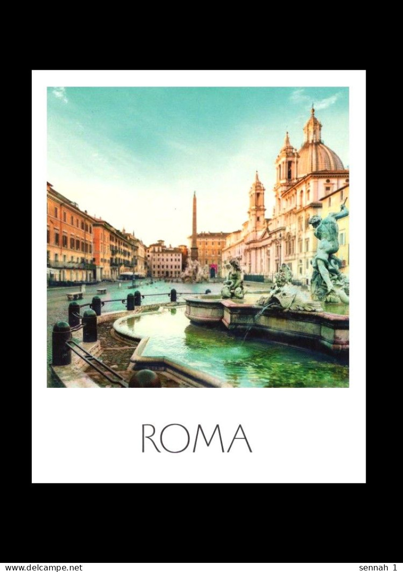 Italien / Italy: Ansichtskarte 'Rom [Rome]' / Cartolina 'Roma – Piazza Navona – Fontana Del Nettuno' Gebraucht/usato - Plaatsen & Squares