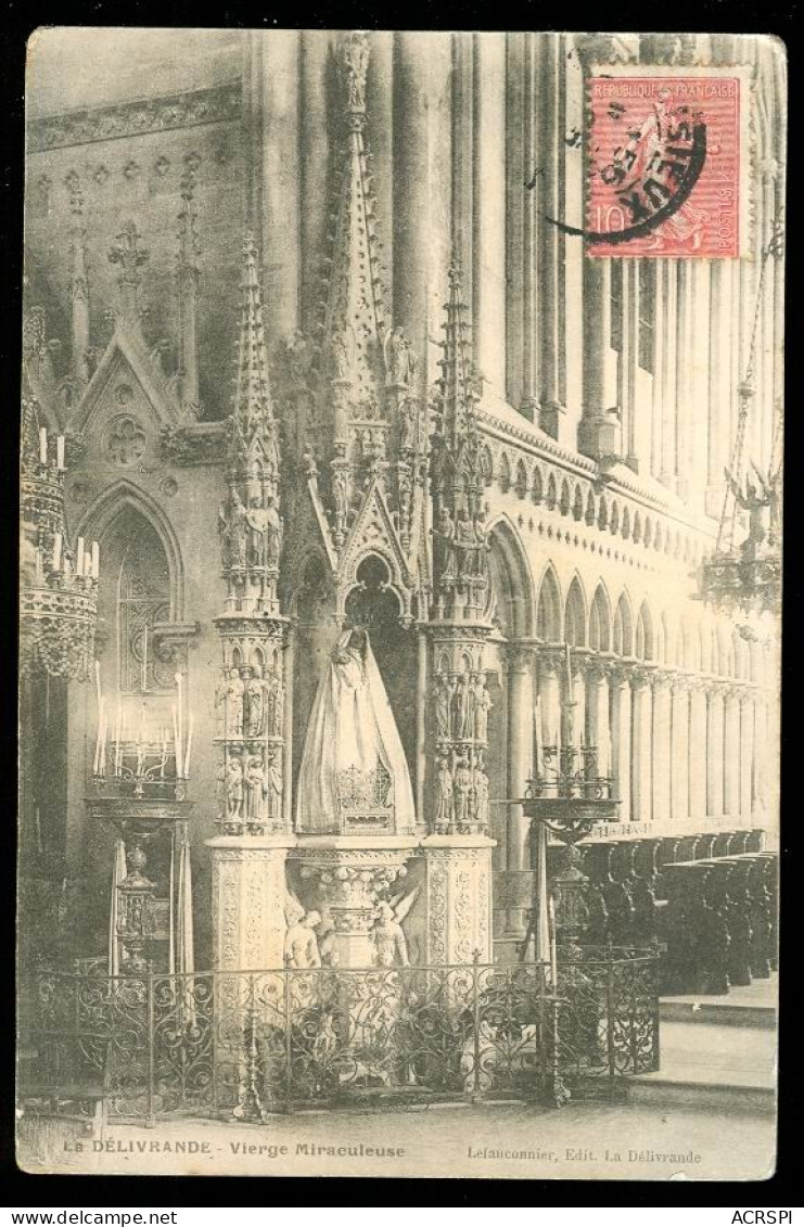 LA DELIVRANDE Intérieur De L'église édition Imprimerie N.D Carte Rare - La Delivrande