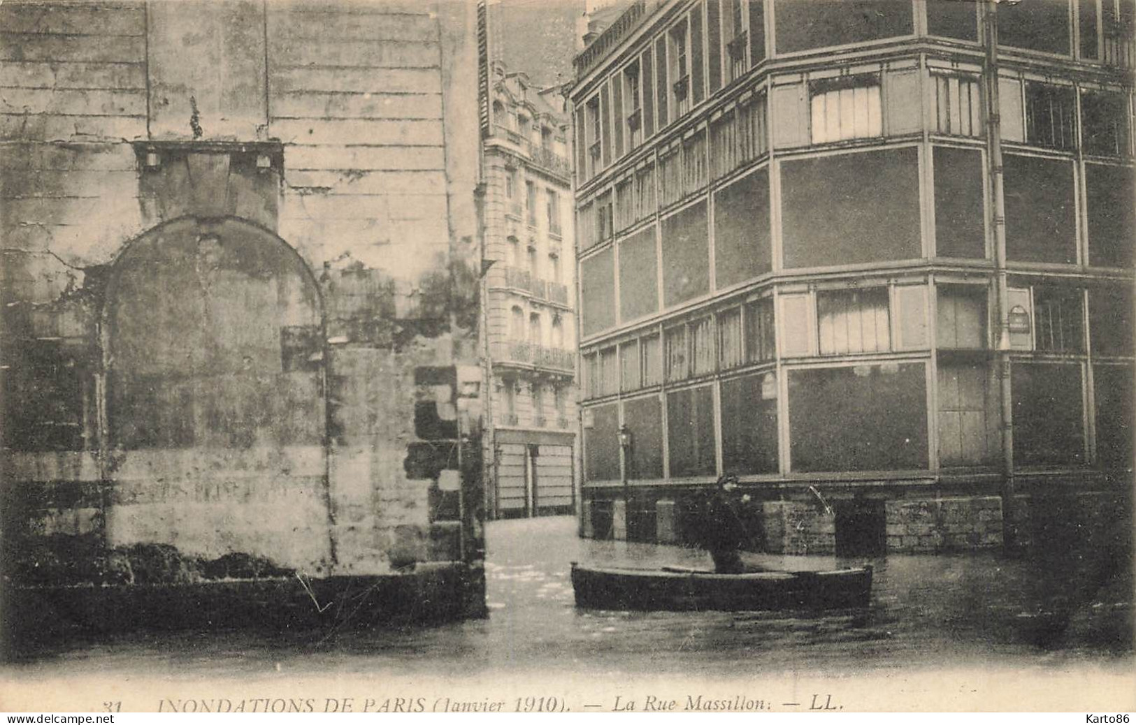 Paris * 4ème * Rue Massillon * Inondations De Paris Janvier 1910 * Crue Catastrophe - Arrondissement: 04