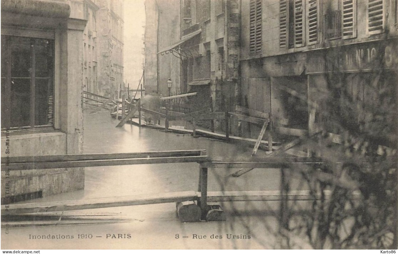 Paris * 4ème * Rue Des Ursins * Inondations De Paris Janvier 1910 * Crue Catastrophe - Arrondissement: 04