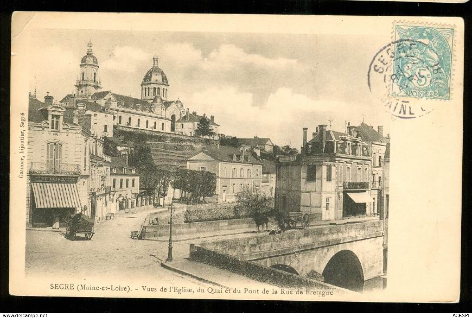 SEGRE  Vues De L'église Du Quai Et De La Rue De Bretagne édition Gaumer - Segre