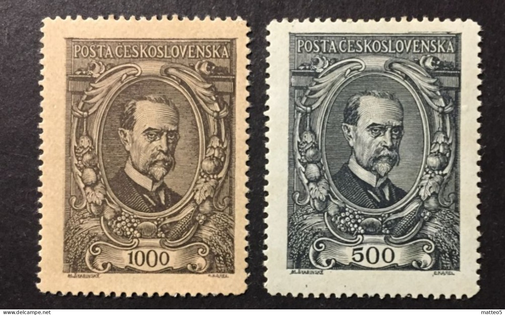 1920  Czechoslovakia - Tomas Garrigue Masaryk - President  - Unused ( Mint Hinged ) - Unused Stamps