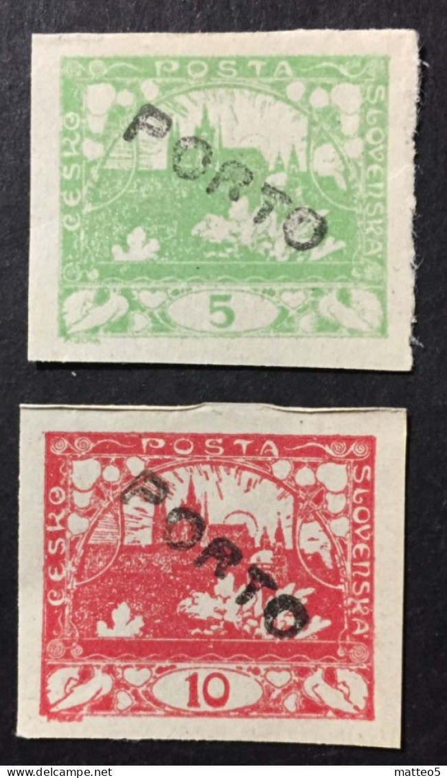 1918 /25  Czechoslovakia - Prague Castle - Overprint PORTO - Unused ( Mint Hinged ) - Unused Stamps