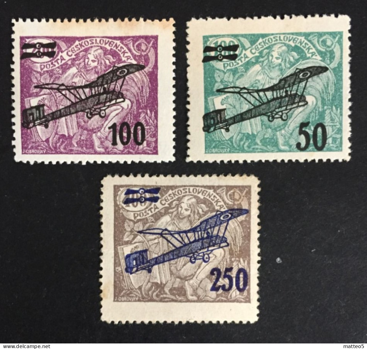 1922 -  Czechoslovakia - Air Provisional Arrangement - Unused - Mint Hinged - Unused Stamps